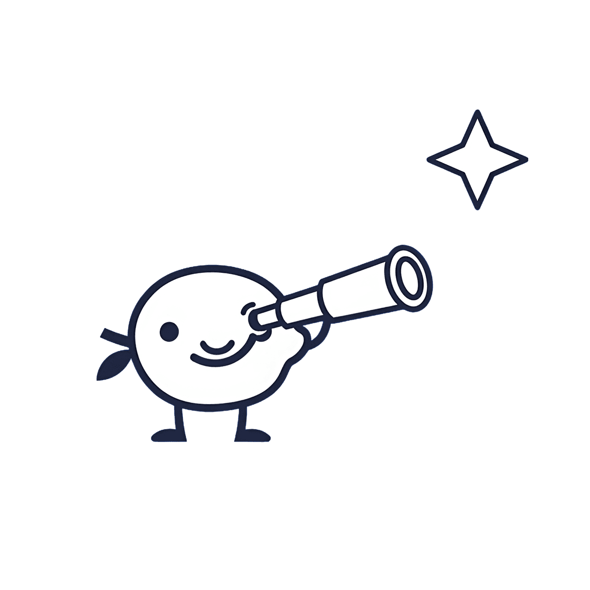 Yuzu mascotte met telescoop - lead discovery